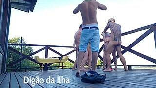 i'm loving this wild balcony bang with curvy redhead amateurs