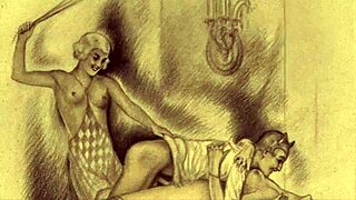 vintage erotic illustration of anime hentai