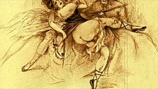 vintage erotic illustration of anime hentai