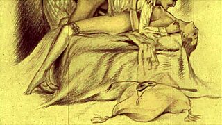 vintage erotic illustration of anime hentai