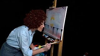 Big tits milf Ryan Keely cosplays as Bob Ross and gets horny 😏