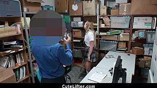 Young girl punished with big cock fuck by officer in office.