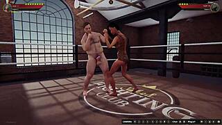 Ethan vs Meigui II in naked 3D wrestling with oral