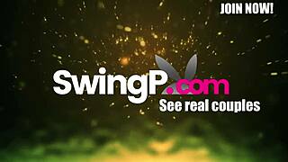 fun oral sex in naughty outdoor game between horny swingers