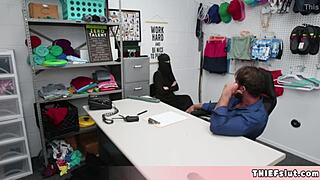 Cute muslim chick tried to conceal stolen stuff under her clothes?