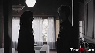 Angry babe screams during taboo bondage sex