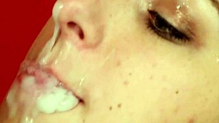 Frisky Doll Enjoys Blowbang, Gets Cumshot on Face