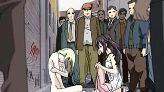 lezdom bdsm scene with anal beads on restrained teen