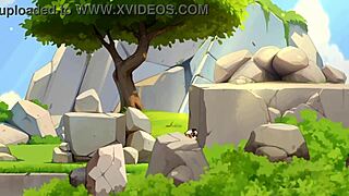 horny young 18+ female orc face-sits lucky boy in nature game 😈🌿