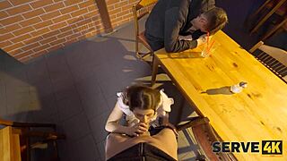 Serve4K Features Brunette Czech On Desk In Reality Scene