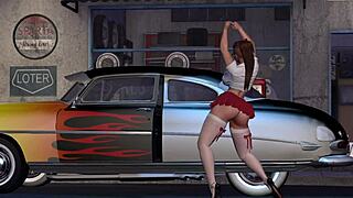 Hot Rod Dancer Alexxa Shakes Her Ass In 3D Cartoon