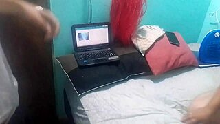 She sucks it while we webcam and fuck doggy style?