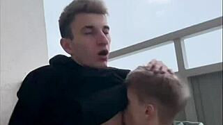 saw guy jerking off, joined in with blowjob?