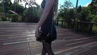 Secretcrush4k - Risky public park flashing with anal squirting and a hot blowjob! 😍