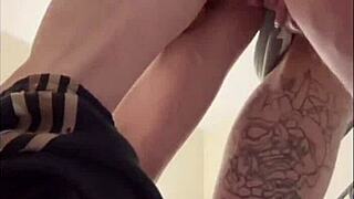 saw guy jerking off, joined in with blowjob?