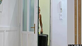 hot columbian babe get surprise visit in her apartment barbie rous