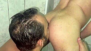 i'm in the bathroom with this bearded guy, and a twink comes to suck my big cock