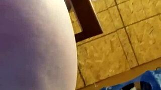 the chubby wife uses toys for a solo show