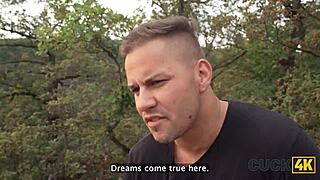 omg, husband got two big dick guys to bang wife in forest! 😲