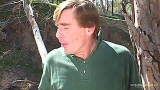 Curly Brunette Craves Outdoor Anal