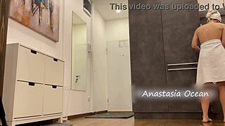 I wait a delivery guy to show him something interesting exhibitionist girl with big tits.