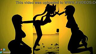 Black swan and sparkle dominate in cowgirl position