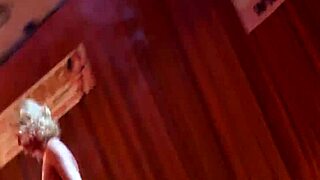 sexy lapdance on public stage turns into wild flexible orgy with big ass