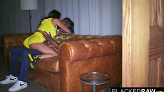 why is this hot brunette fucking a huge bbc while her cuckold bf watches the muff diving lick blowjob bent over cowgirl creampie?