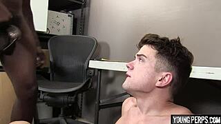 Black cop fucks straight teen intensely