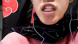 Detailed scene of Asian gay Japanese men messaging each other