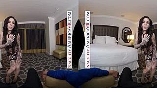 Joanna Angel's naughty POV titty fuck with tattoos and shoes