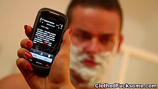 Classy Glam Whore Gets Sprayed In 3some Blowjob