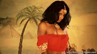 Brunette girl from exotic bollywood dances sensually