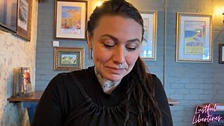 Seduced by Piss Slut Ex, Fingering Her Brunette Pussy Bent Over on Toilet for Orgasm