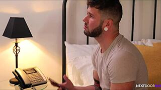 hot guys sharing bed in hotel