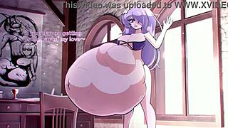 In this anime story, a girl engages in vore with another character in a fantastical setting