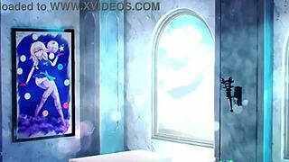 In this anime story, a girl engages in vore with another character in a fantastical setting