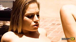 daddy4k girl cheats on boyfriend with stepdad by the pool