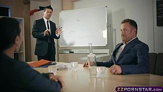 pantyhose office bitch footplay ends in doggystyle fuck