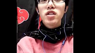 Detailed scene of Asian gay Japanese men messaging each other