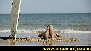 i surf up on the beach