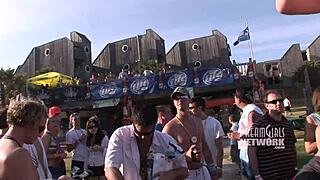 Spring Break Coeds Lick Tits in Whip Cream Challenge