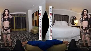 Joanna Angel's naughty POV titty fuck with tattoos and shoes