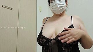 a married japanese housewife gets thrilled by live streaming to many viewers