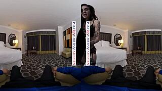 Joanna Angel's naughty POV titty fuck with tattoos and shoes