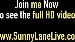 sunny lane bangs her wet pussy with pink dildo