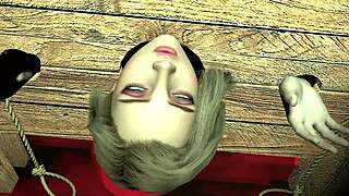 Girl In Wooden Handcuffs Takes A Giant Ork Cock!