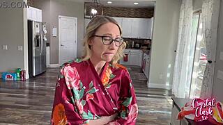 Stepmom caught skinny dipping, ends up in deepthroat action