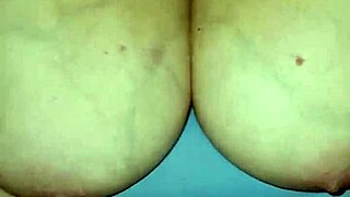 amateur milf with huge tits gets fucked in missionary, pussy leaking pov