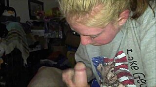 Blonde Lass Blows Cock And Swallows Cum
